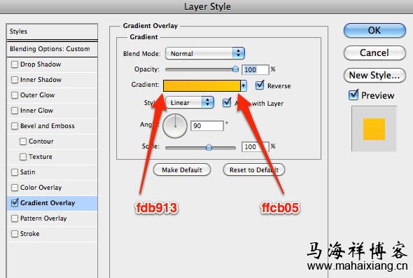 找到渐变的颜色值 使用Photoshop制作简洁大气的网站页面的具体步骤-马海祥博客