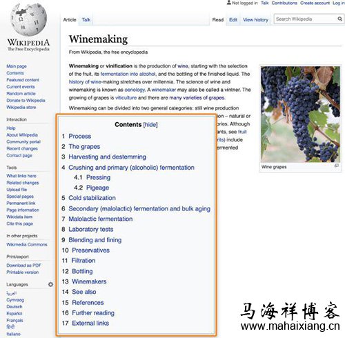 利用资源丰富的维基百科找相关主题 网站如何通过内容中心页将主题集群获得更多的流量-马海祥博客